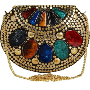 Wedding Special Mosaic <b>Clutch</b> Bag With Premium Work Royal Bridal Mosaic <b>Clutch</b> Bag With Heavy Decoration for women handbag - Product Image 1