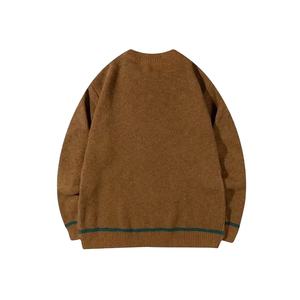 Fashionable Sweatshirt Oversized Crew <b>Neck</b> Pullover Patterned Jacquard Knit <b>Sweater</b> Oversized 100% Cotton <b>Sweater</b> for <b>Men</b> - Product Image 2