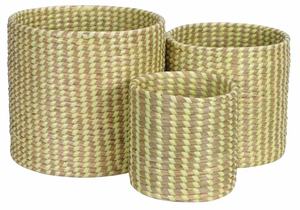 Cesta de Almacenamiento de Jacinto de Agua Tejida a Mano, Económica, Vintage y Ecológica, con Asa para Dormitorio, Sala de Estar y Baño - Product Image 3