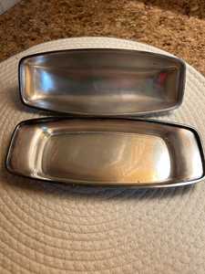 Designer Stainless Steel Butter Dish with Lid for Table Serving - Product Image 2