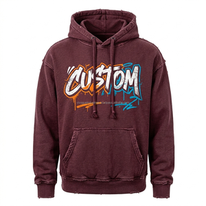 เสื้อฮู้ดดี้แบบหนา 500GSM ทรงหลวมไหล่ตก ผ้าฝ้ายฟลีซ สตรีทแวร์ รับผลิตแบบ OEM พร้อมสกรีนโลโก้ตามสั่ง - Product Image 6