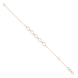 Rose Gold Lab Grown Diamond Oval Link Chain <b>Bracelet</b> - Product Image 1