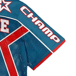 100% poliéster fútbol americano Jersey Unisex de gran tamaño Hip Hop Streetwear Boxy Fit malla Camisetas manga corta transpirable - Product Image 4