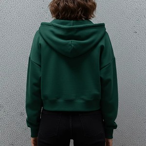 ANSARCO WEARS เสื้อฮู้ดดี้ผู้หญิงแบบใหม่ ไซส์พลัส ทรงหลวม ไหล่ตก ผ้าคอตตอน 100% น้ำหนักมาก ใส่สบาย ทรงครอป - Product Image 2
