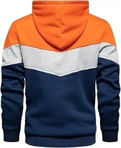 Custom Men's Pullover Hoodie Gray French Terry Fleece <b>Sweatshirt</b> White Hood Kangaroo Pocket 100% Cotton Long Winter Loose Fit - Product Image 4