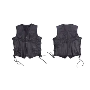 Gilet utilitaire en cuir pour femme, veste sans manches élégante, gilet décontracté pour l'extérieur, veste tendance pour femme - Product Image 1