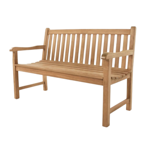 Banco de jardín clásico de teca con un diseño tradicional estilo Windsor, resistente y perfecto para sentarse juntos. - Product Image 2