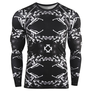 ออกแบบเสื้อผ้าของคุณเอง เสื้อแรชการ์ดแขนยาวสำหรับผู้ชายและผู้หญิง เสื้อคอมเพรสชั่นสำหรับออกกำลังกายและวิ่ง ขายส่ง - Product Image 4