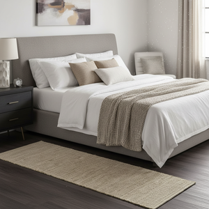 พรมผสมปอกระเจาธรรมชาติ พรมปอกระเจาทอมือสำหรับห้องนั่งเล่น ห้องนอน และห้องรับประทานอาหาร ตกแต่งบ้าน - Product Image 2