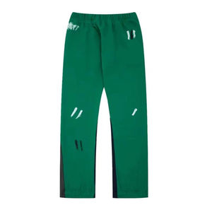Pantalon évasé décontracté en molleton bouclette 100 % coton, anti-plis, poids moyen, avec logo personnalisé en relief, collection 2026 - Product Image 4