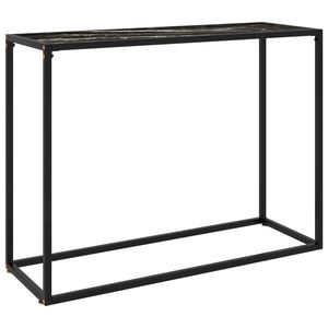 Tavolo Console in Vetro Temperato Nero 100 cm x 35 cm x 75 cm, Elegante Arredo per la Casa - Product Image 1