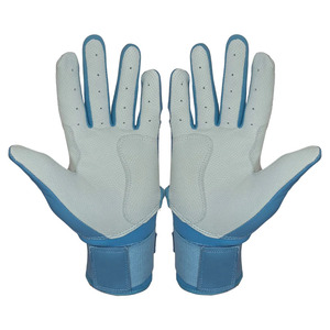 Guantes de Béisbol de Cuero Azul Cielo, Transpirables, con Palma Perforada para un Agarre Firme, Cierre Ajustable en la Muñeca, XXL/XL, Secado Rápido - Product Image 4