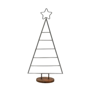 Centre de table de Noël moderne en fil d'acier avec étoile en sommet et ornements en verre bleu - Product Image 6