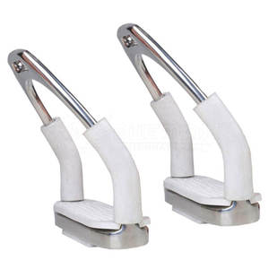 Estribos de acero inoxidable con almohadilla de goma blanca, equipo de equitación, estribos con almohadilla de goma blanca para montar a caballo - Product Image 1