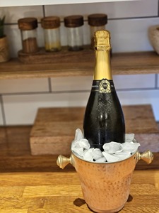 Timeless Gold Hammered Design Ice Tubs For Bars Events And Home <b>Serving</b> Elegant Beverage Cooling Bucket For Guests Entertaining - Product Image 5