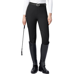Women's High Rise <b>Equestrian</b> Jodhpurs Solid Color Slim Fit With Buckle Closure For Riding - Product Image 6