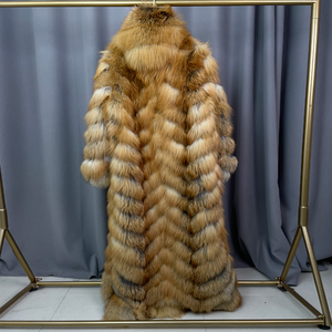 Winter <b>Warm</b> Woolen Eco-Friendly Stripe Casual Streetwear Luxury Real Fur Coat High Quality Natural Red Fox Fur Regular <b>Men's</b> - Product Image 3