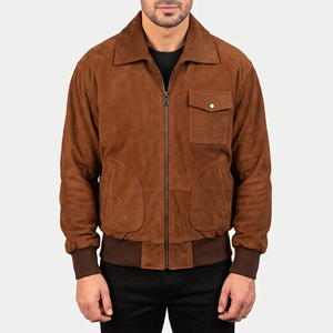 Vestes en daim véritable en gros pour les détaillants de vêtements, production sur mesure, col en cuir souple, faible MOQ - Product Image 2