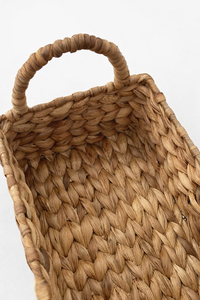 Panier de rangement en jacinthe d'eau tressé à la main ALLEA, organisateur rustique pour la maison, écologique, avec poignées, style naturel - Product Image 2