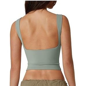 Camiseta sin mangas de la mejor calidad, top sexy deportivo con espalda descubierta, camisetas cortas transpirables ajustadas para chicas. - Product Image 4