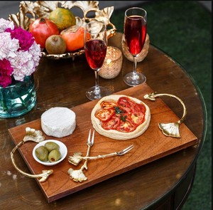 Bandeja de Servir de Madera Estilo Bohemio Premium con Asas de Latón, Duradera para Uso en el Hogar, Cocina, Hotel, Diwali, Ramadán, Bodas y Otras Ocasiones - Product Image 2