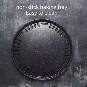 29.5cm 33cm Non Stick Round <b>BBQ</b> Grill Plate Korean Style Grill Pan Easy Clean Cooking Griddle for Charcoal - Product Image 5