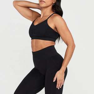 Nouveau soutien-gorge de sport Nesta Sports noir rembourré, sans coutures, à boucles réglables pour femme - Product Image 5