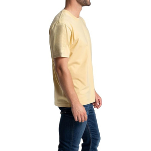 Men's Plain Yellow Short Sleeve T-<b>Shirt</b> Regular Fit 100% Cotton O-Neck Casual Wear - Product Image 2