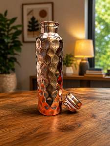 100% Pure Copper Vacuum Flask 1L Leak-Proof Eco-Friendly Ayurvedic Health Benefits Handmade - Product Image 2
