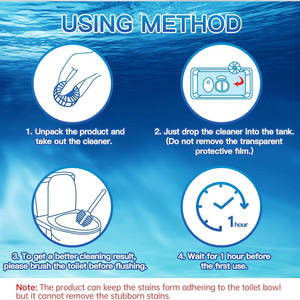 Limpiador de inodoro de burbujas azul de alta calidad, sólido desechable de 30 días, 3 uds al por mayor - Product Image 4