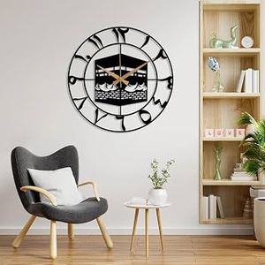 Modern Metal <b>Wall</b> <b>Clock</b> Round Abstract Geometric Design Quartz Analog <b>Silent</b> Living Room Hanging Decor - Product Image 1