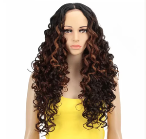 Perruque en cheveux humains ondulés brun foncé ombré, tendance, avec dentelle frontale HD invisible, sans colle, en cheveux vierges - Product Image 1