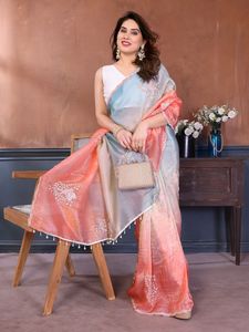 Designer Modern Polyester Saree for All Occasions <b>Graduation</b> Beach & Party Wear - Product Image 2