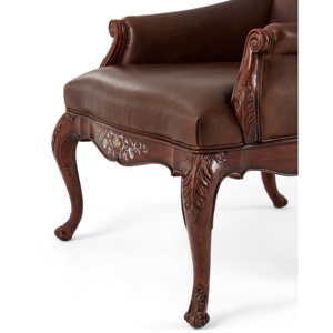 Chaise de salle à manger minimaliste en teck massif, chaise rembourrée en tissu ivoire de qualité supérieure 0304436 - Product Image 5