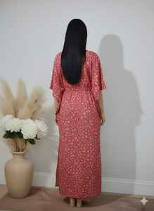 Vestidos Kaftán con Estampado Geométrico para Mujer, Ropa de Casa, Vestido de Playa Suave y Elegante, Kaftanes con Estampado a Mano - Product Image 4