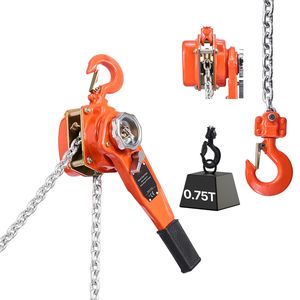 Paranco a Catena Manuale per Carichi Pesanti, Capacità 3/4T/1 tonnellata, Sollevamento 20FT, Acciaio Legato G80, Doppio Blocco Meccanico, Capacità 1650LBS - Product Image 1