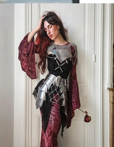 Set di Armatura in Acciaio Inossidabile con Corazza a Maglia, Protezioni per Spalle, Braccia e Vita, Costume Cosplay Fantasy Angelo Croce, Placcato Argento, Capodanno - Product Image 2