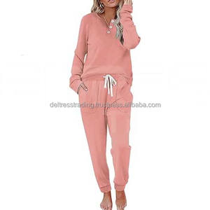 Haute qualité deux pièces tenues femmes décontracté à manches longues survêtements survêtement survêtement Premium hiver porter poches dernière conception - Product Image 5