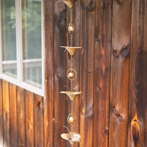 Chaîne de pluie décorative moderne en métal pour la décoration des patios et des toits - Product Image 6