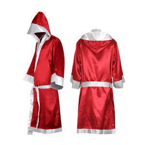 Robe de boxe personnalisée de haute qualité, couleur rouge, très vendue, avec capuche - Ceintures blanches - Tenue de boxe personnalisée - Robe de boxe sur mesure - Product Image 1