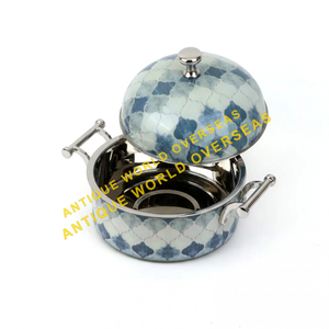 Plat de service isotherme en acier inoxydable durable à double paroi, avec couvercle, motif arabe, pour maintien au chaud des aliments, émaillé thermique - Product Image 6