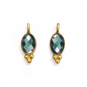 Pendentif ovale en aquamarine 6x4 mm, petits charms pour la création de bijoux DIY - Product Image 1
