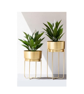 Luxury Finish Metal <b>Planter</b> With Stand Stylish Decorative Plant Container Perfect For Contemporary Interior Exterior Home Decor - Product Image 5