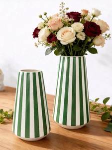 Vase en céramique fait main Linea Exports Inc, rond, rose brillant, style bohème, décoration de table - Product Image 5