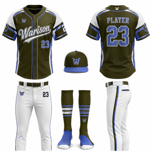 Wholesale Baseball Uniform Kit 100% Polyester Unisex Breathable Softball Jersey Pant Socks And Caps Set For Adult's - Product Image 2