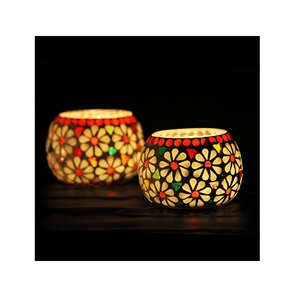 Handmade Crack Glass <b>Mosaic</b> Candle Holder Glass Votive Candle Holders Tealight Candle <b>Mosaic</b> Votive for Home Decor - Product Image 2