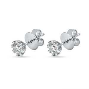 Pendientes de Diamante Solitario de Corte Redondo de 0.51CT Cultivado en Laboratorio, Oro Blanco de 14K, para Mujer, Regalo de Aniversario para Enamorados - Product Image 3