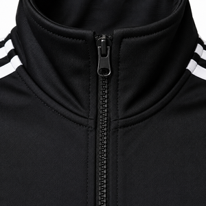 Conjunto Deportivo Unisex Negro Personalizado para Hombre, con Cremallera Completa, Estilo Deportivo, para Otoño, Transpirable, Ligero, de Color Sólido - Product Image 4