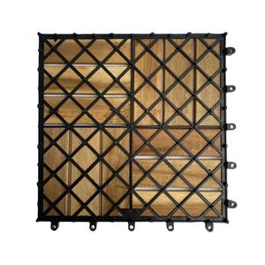 Contemporary Acacia <b>Wood</b> Deck Tiles Anti Slip Interlocking Floor <b>Planks</b> - Product Image 2
