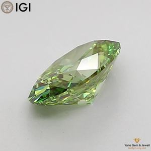 Diamante Cultivado en Laboratorio con Forma Ovalada, 1.00 Quilates, Color Verde Intenso, Claridad VVS2, con Certificado IGI para Anillo de Joyería Personalizado - Product Image 4